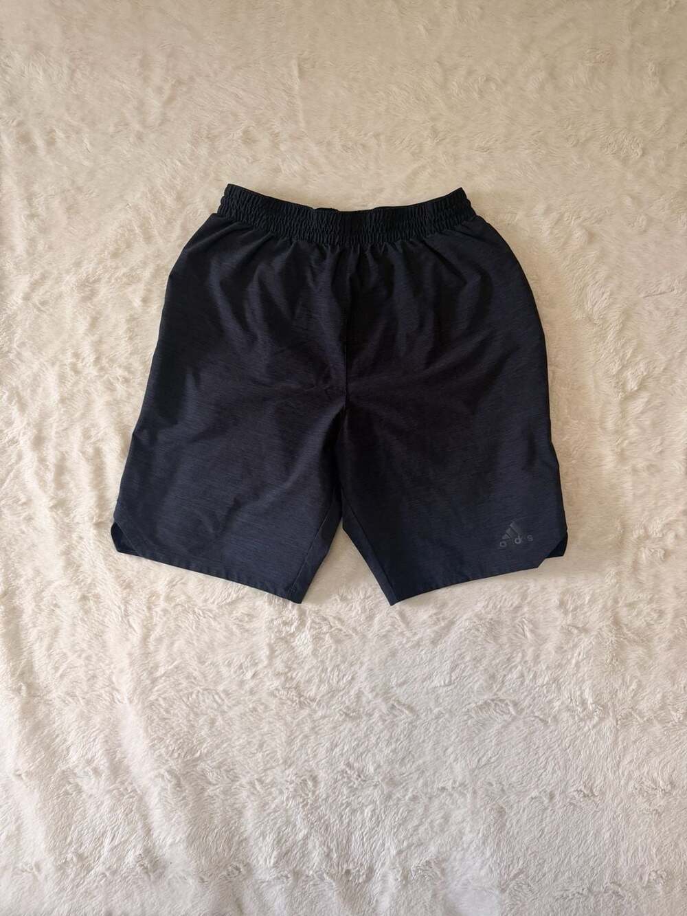 adidas Mens Medium Max Heather Woven Athletic Shorts Navy Blue EE2991